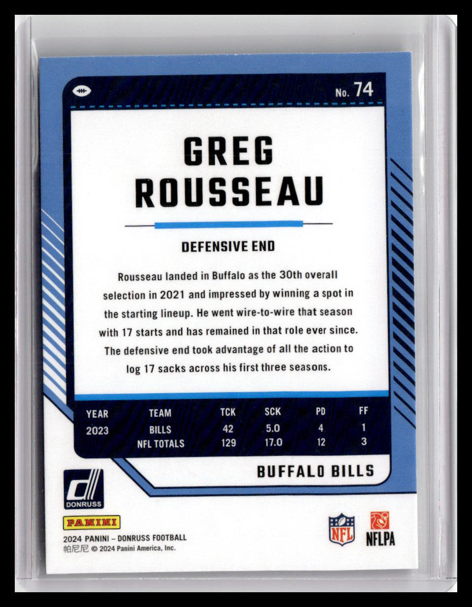 2024 Donruss #74 Greg Rousseau