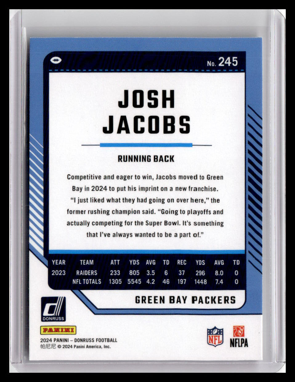 2024 Donruss #245 Josh Jacobs