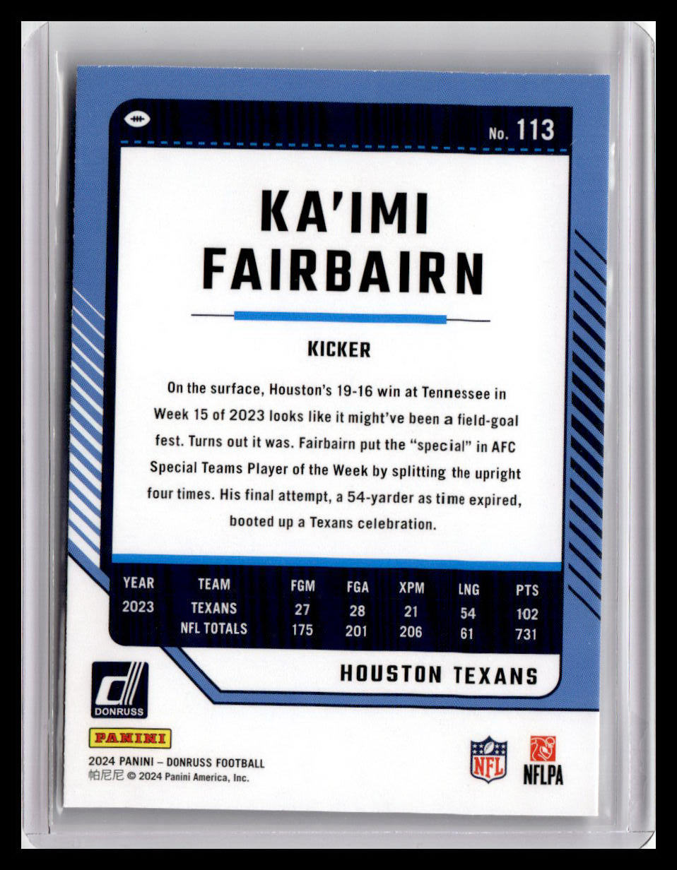 2024 Donruss #113 Ka'imi Fairbairn
