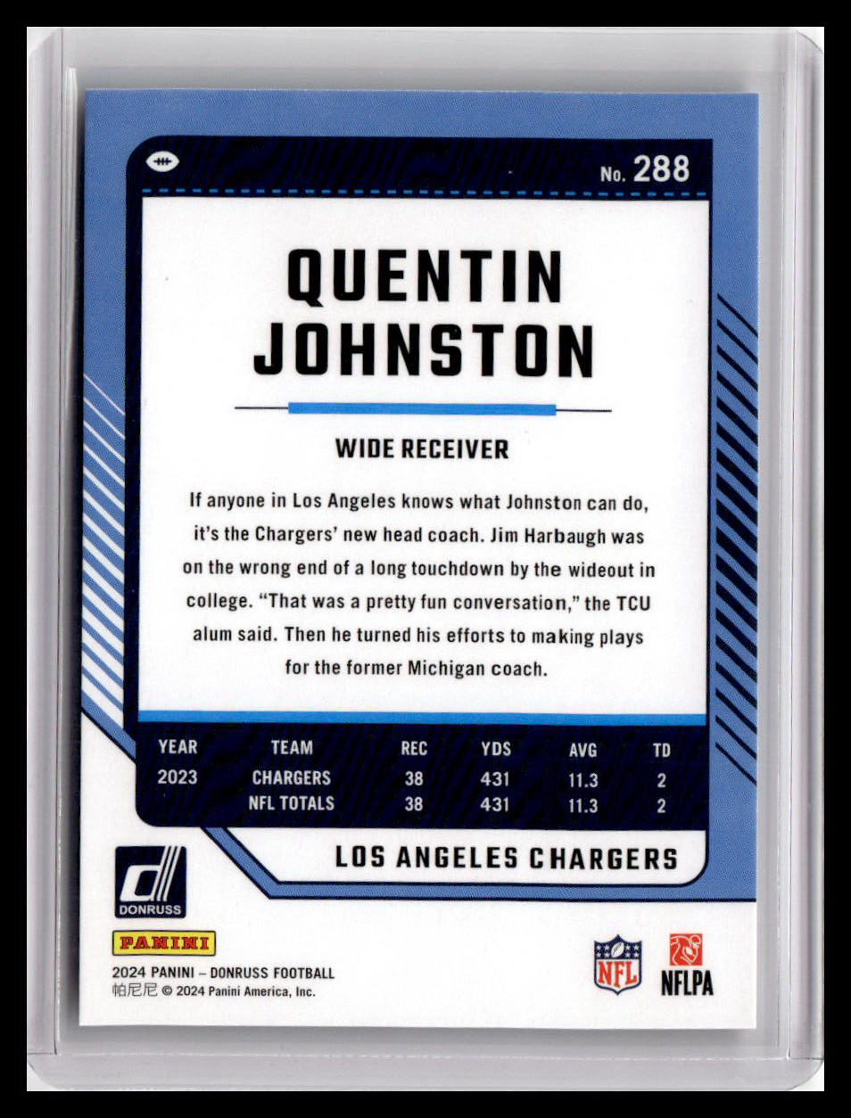 2024 Donruss #288 Quentin Johnston