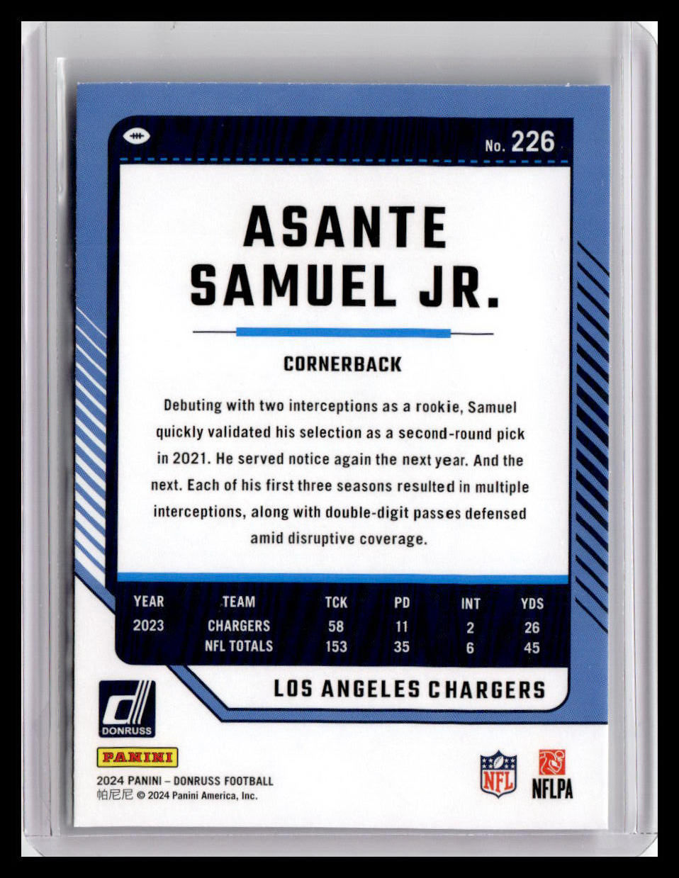 2024 Donruss #226 Asante Samuel Jr.