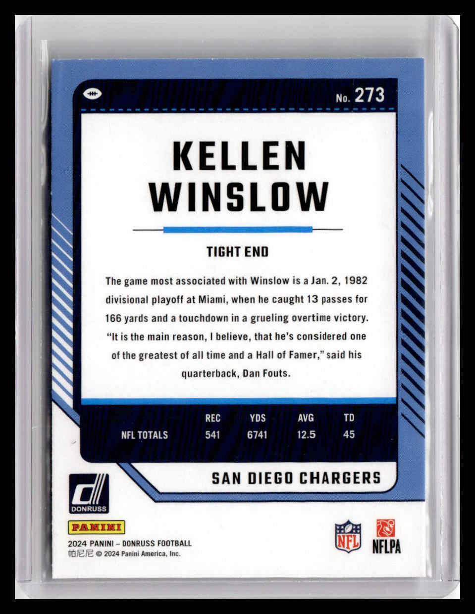 2024 Donruss #273 Kellen Winslow