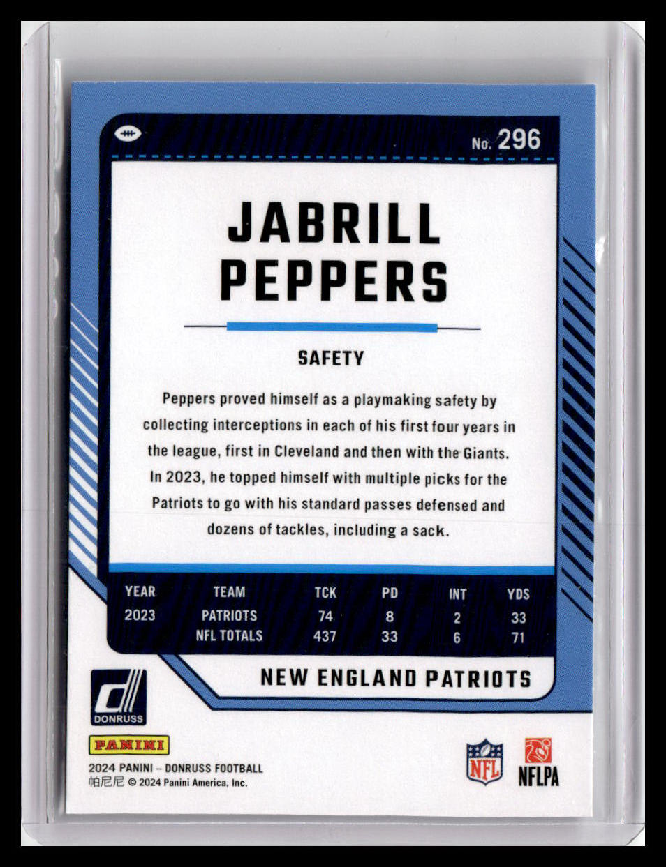 2024 Donruss #296 Jabrill Peppers
