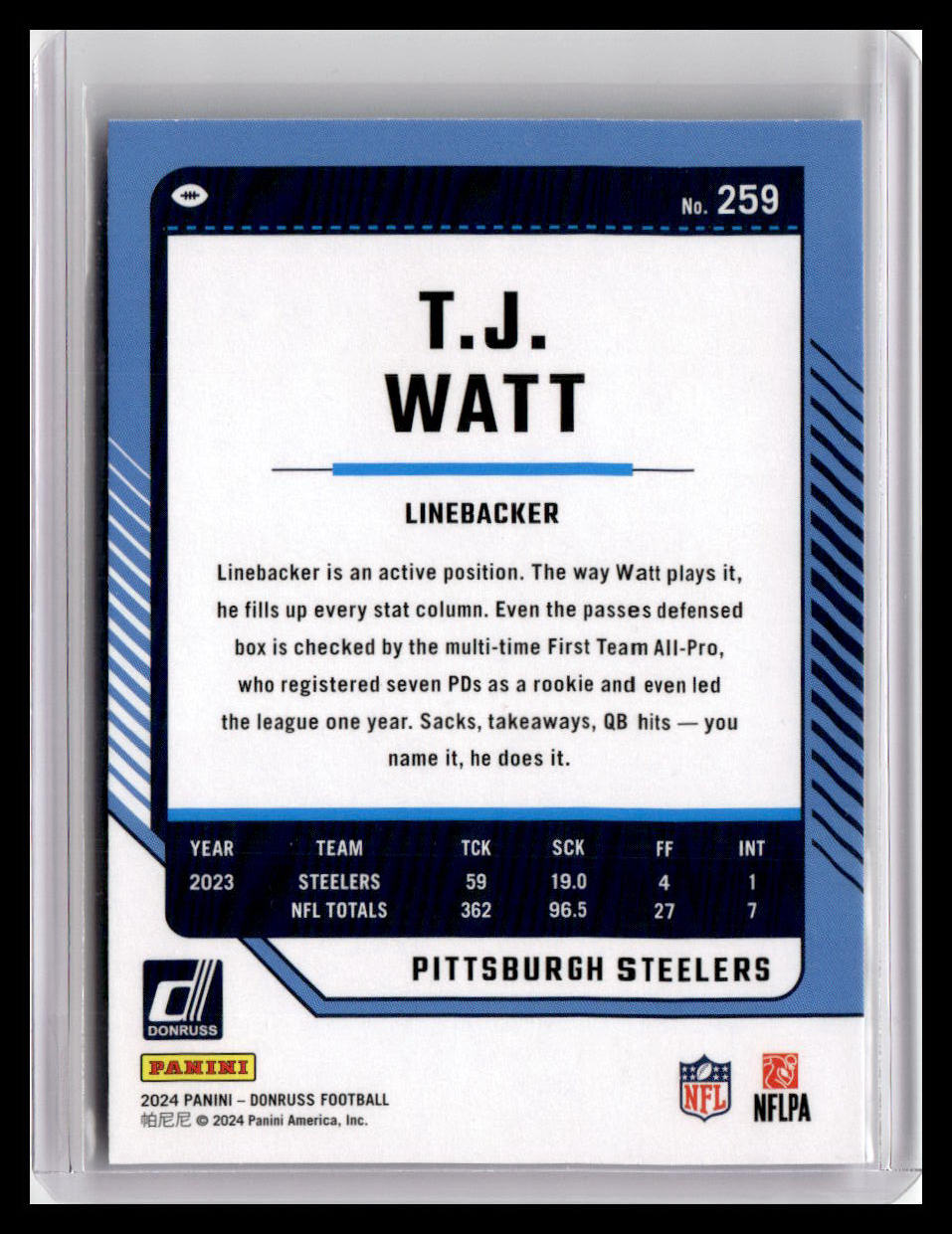 2024 Donruss #259 T.J. Watt