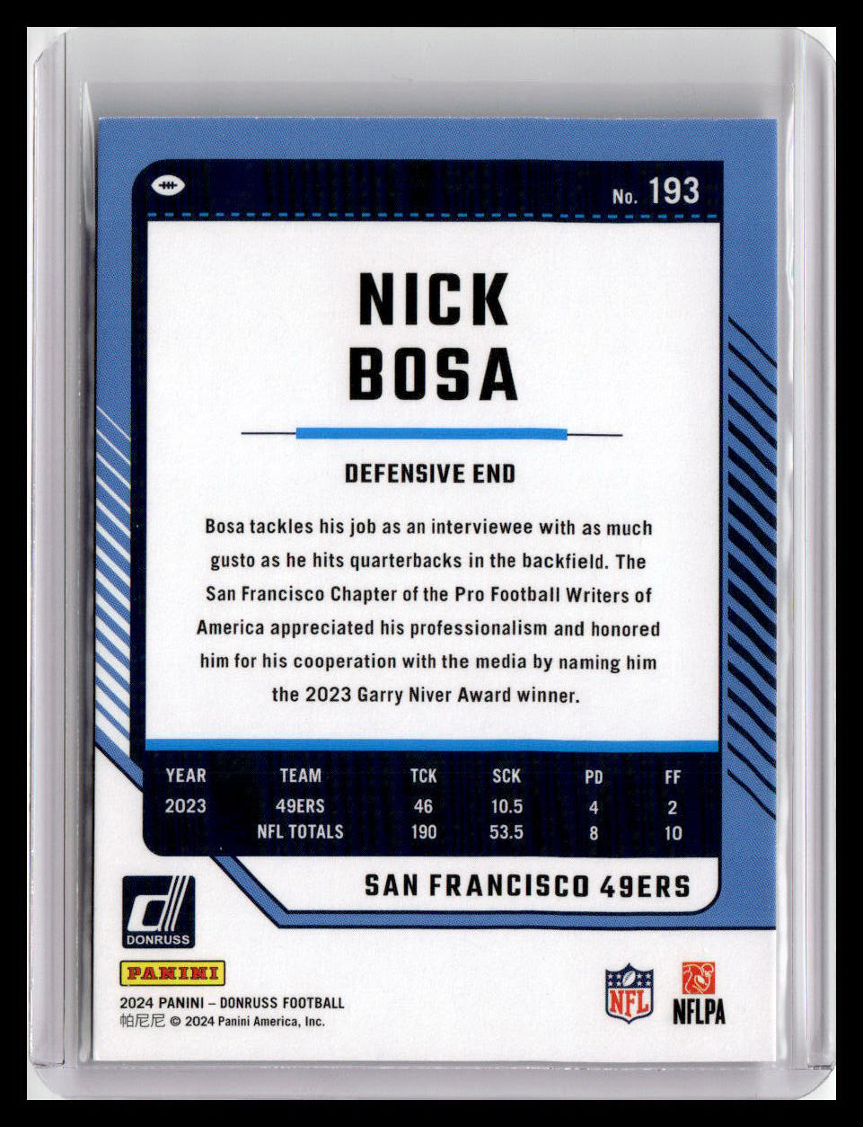 2024 Donruss #193 Nick Bosa