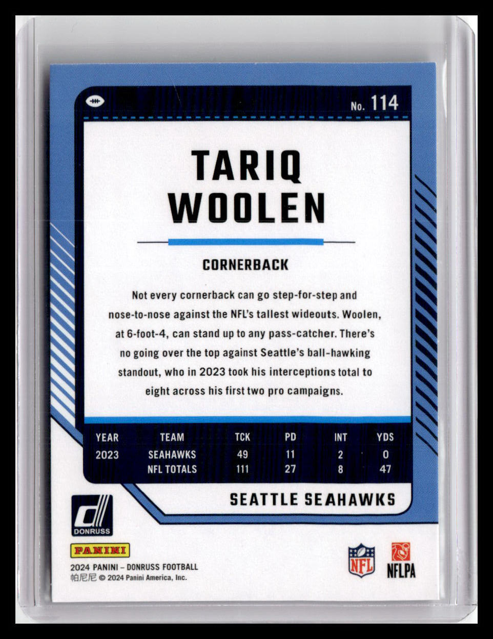 2024 Donruss #114 Tariq Woolen