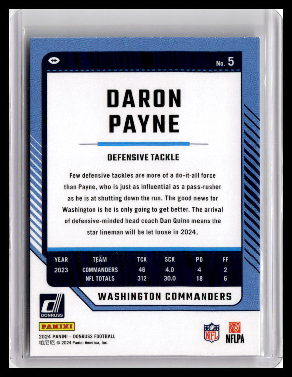 2024 Donruss #5 Daron Payne