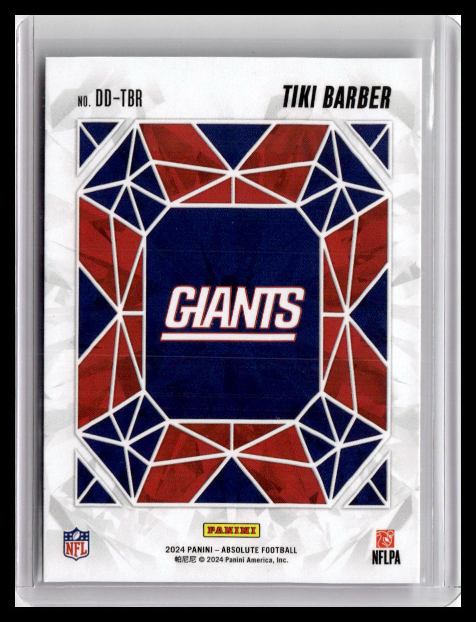 2024 Panini Absolute #DD-TBR Tiki Barber Draft Diamonds