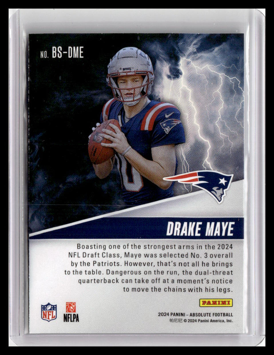 2024 Panini Absolute #BS-DME Drake Maye By Storm