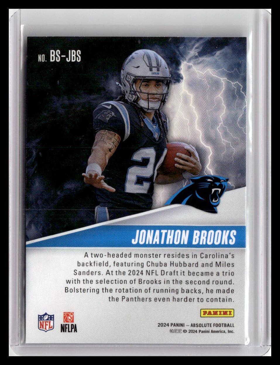 2024 Panini Absolute #BS-JBS Jonathon Brooks By Storm