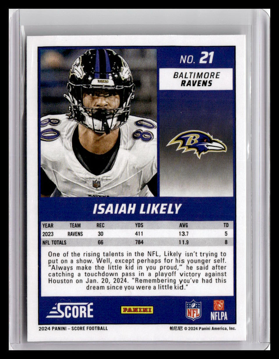 2024 Score #21 Isaiah Likely