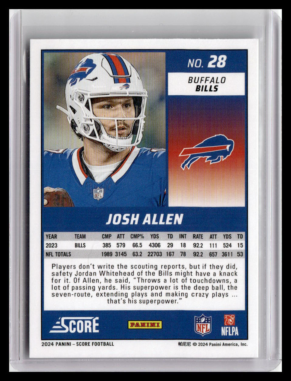 2024 Score #28 Josh Allen