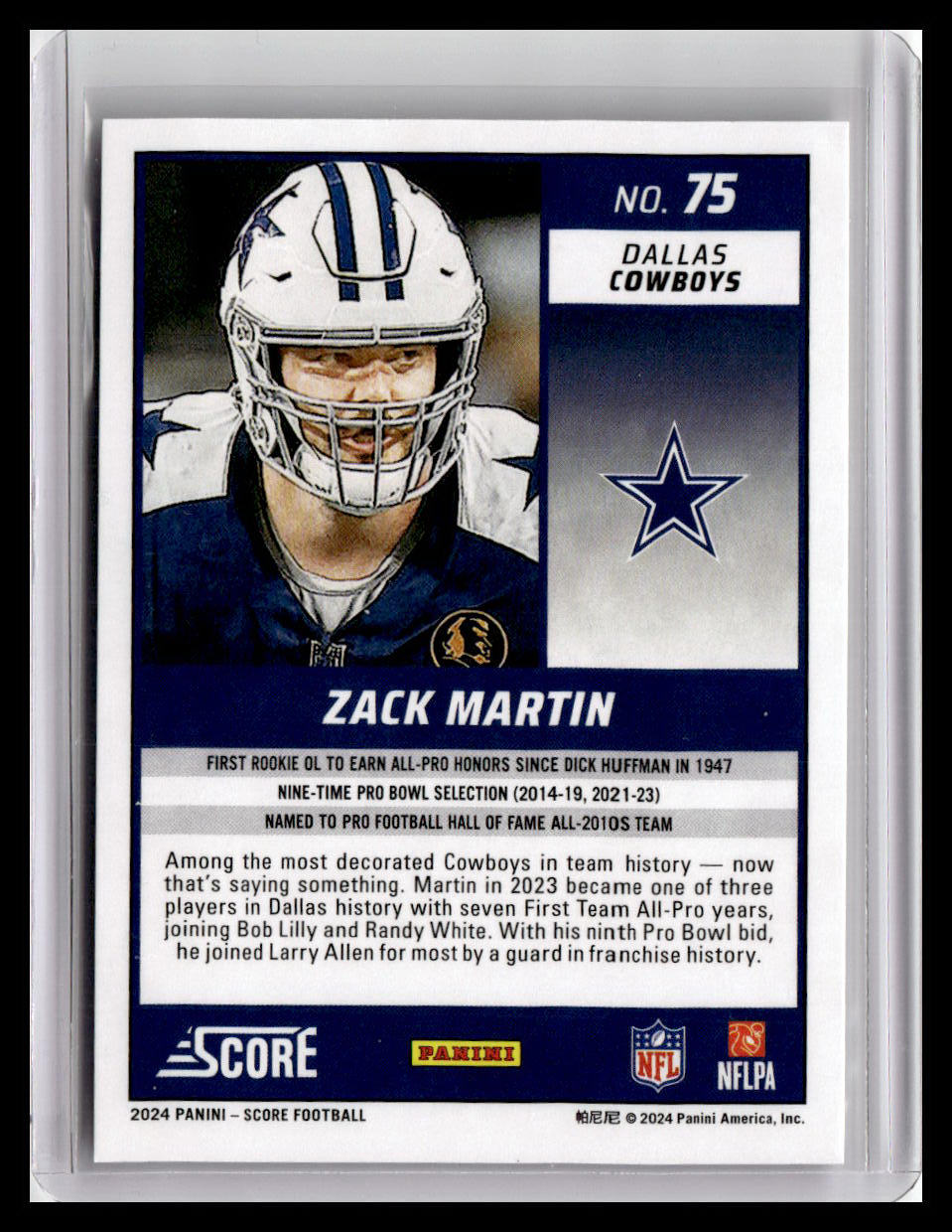 2024 Score #75 Zack Martin
