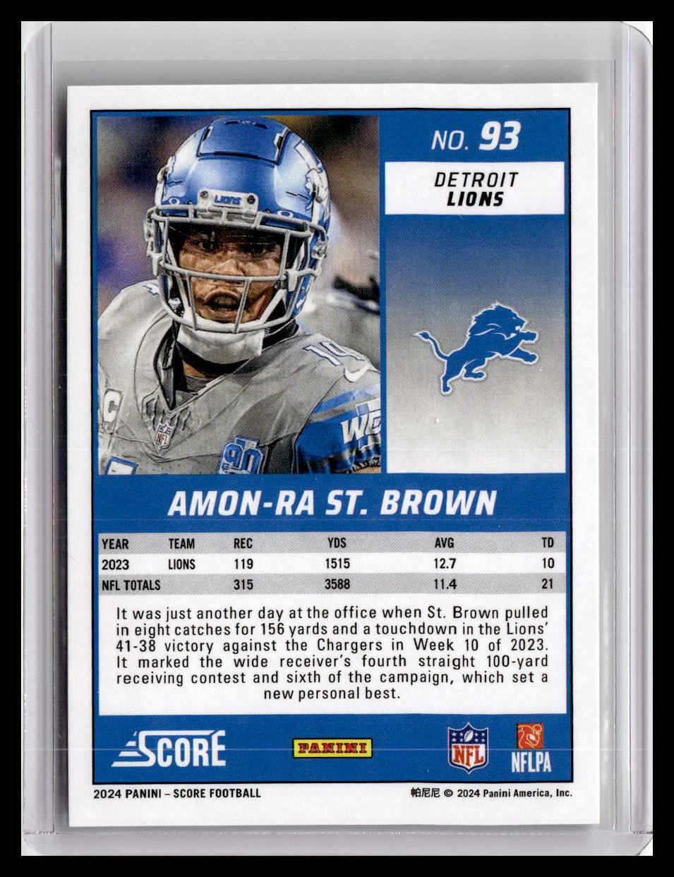 2024 Score #93 Amon-Ra St. Brown