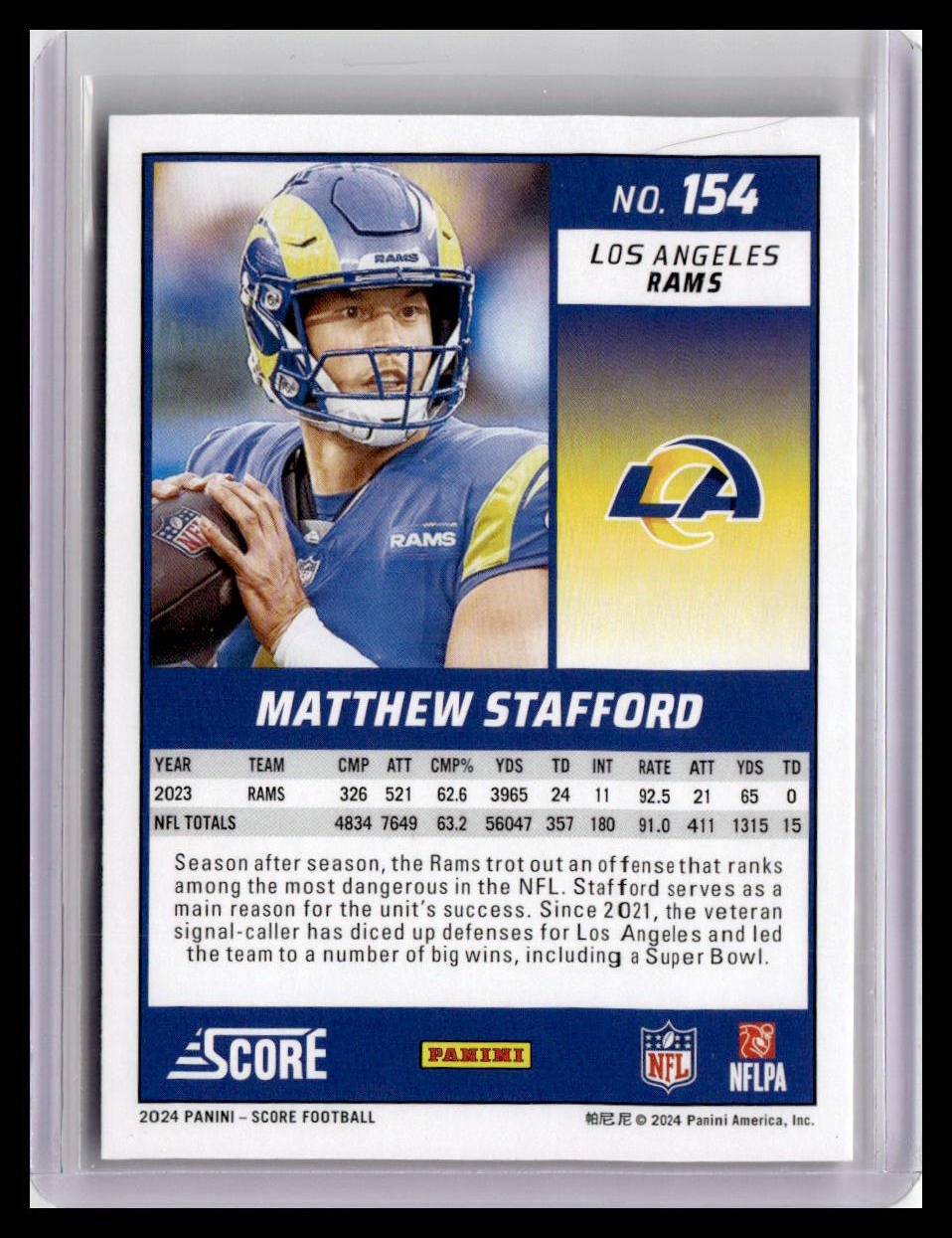 2024 Score #154 Matthew Stafford