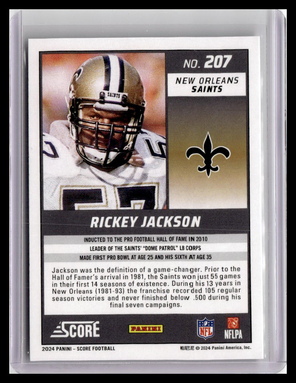 2024 Score #207 Rickey Jackson