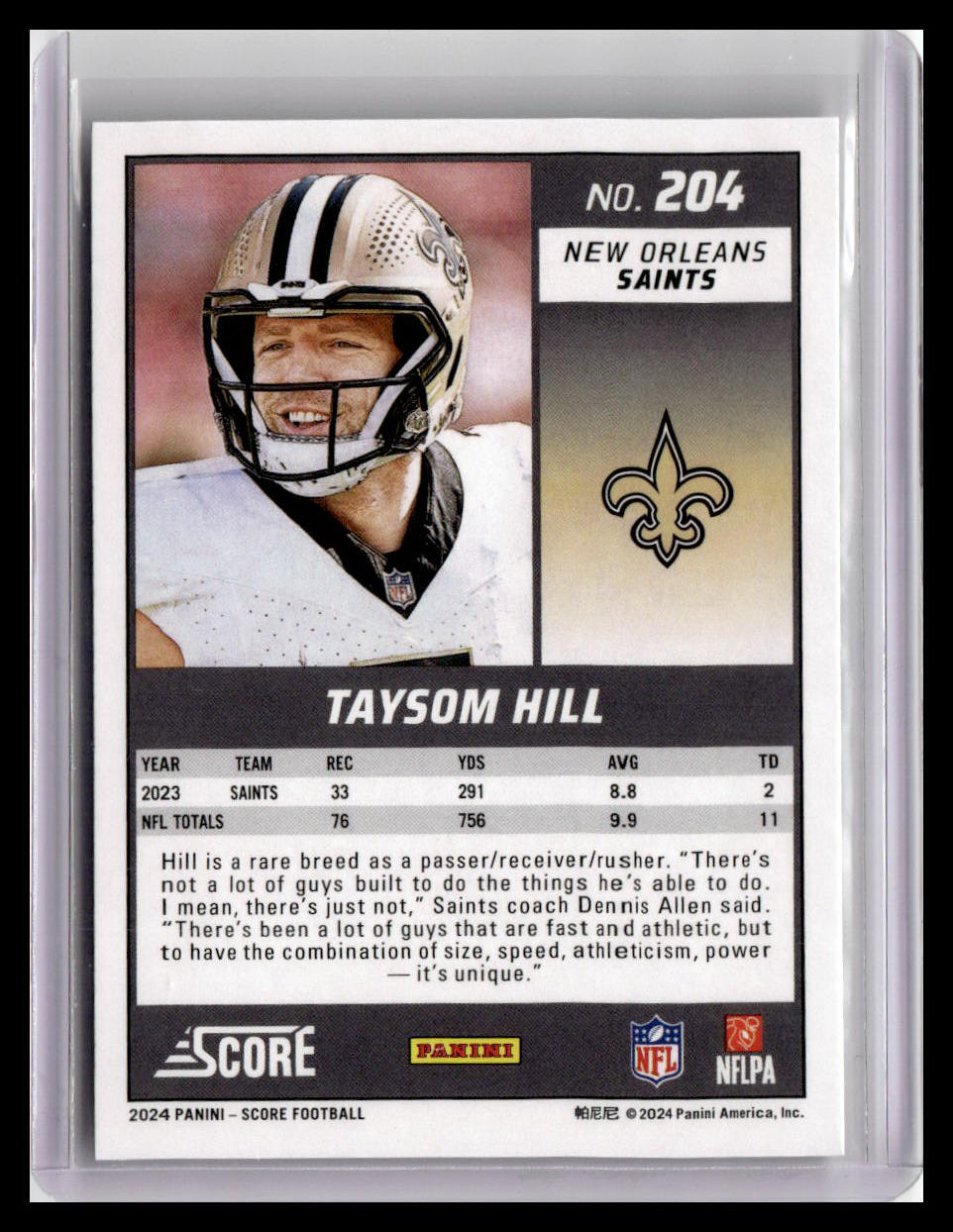 2024 Score #204 Taysom Hill