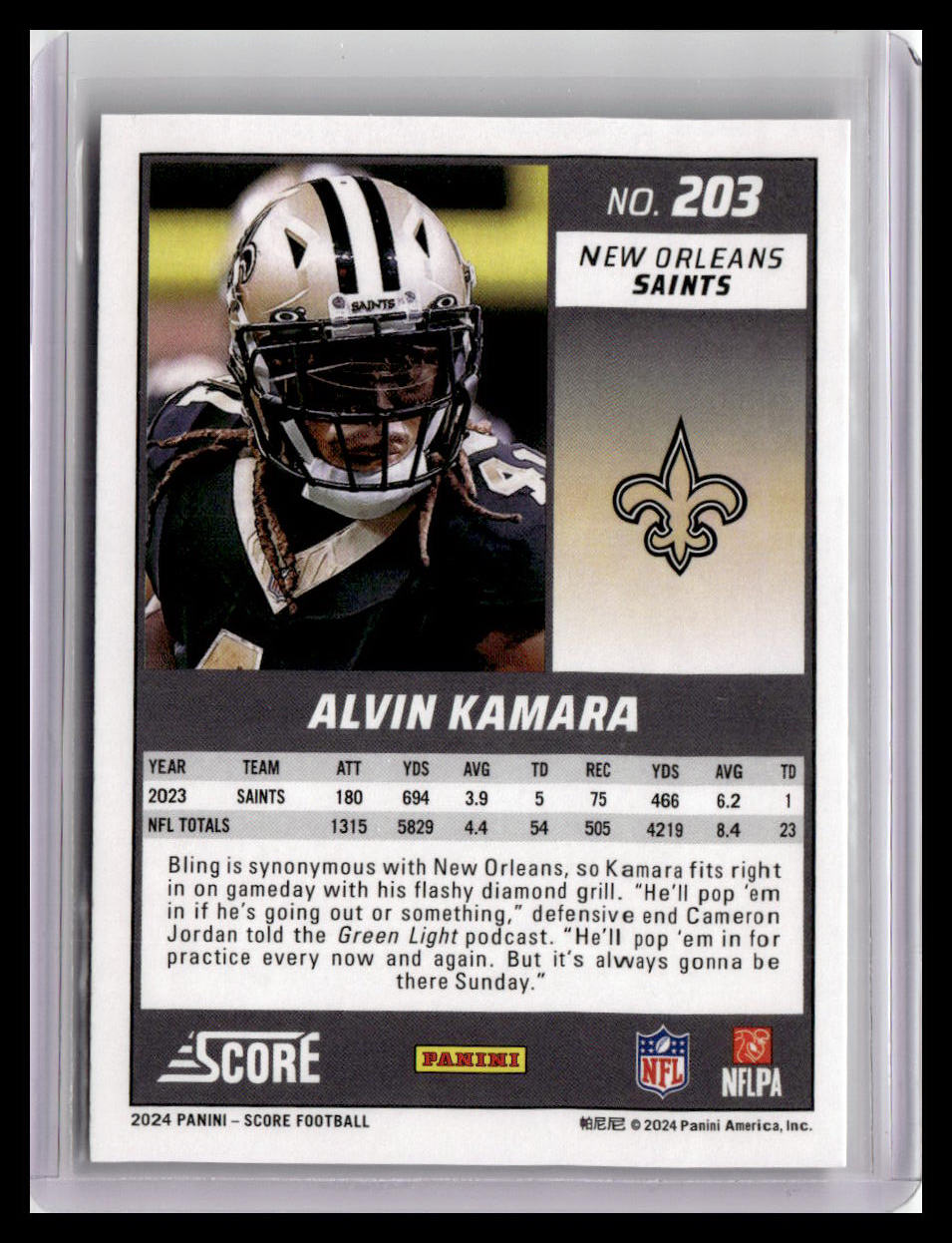 2024 Score #203 Alvin Kamara