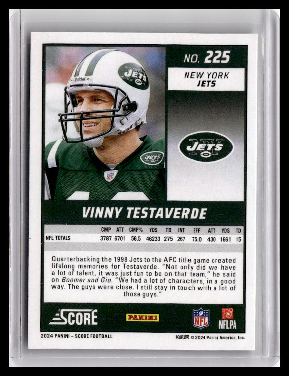 2024 Score #225 Vinny Testaverde
