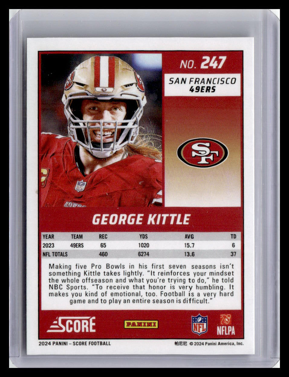 2024 Score #247 George Kittle