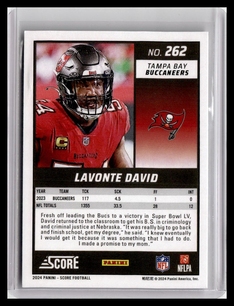 2024 Score #262 Lavonte David