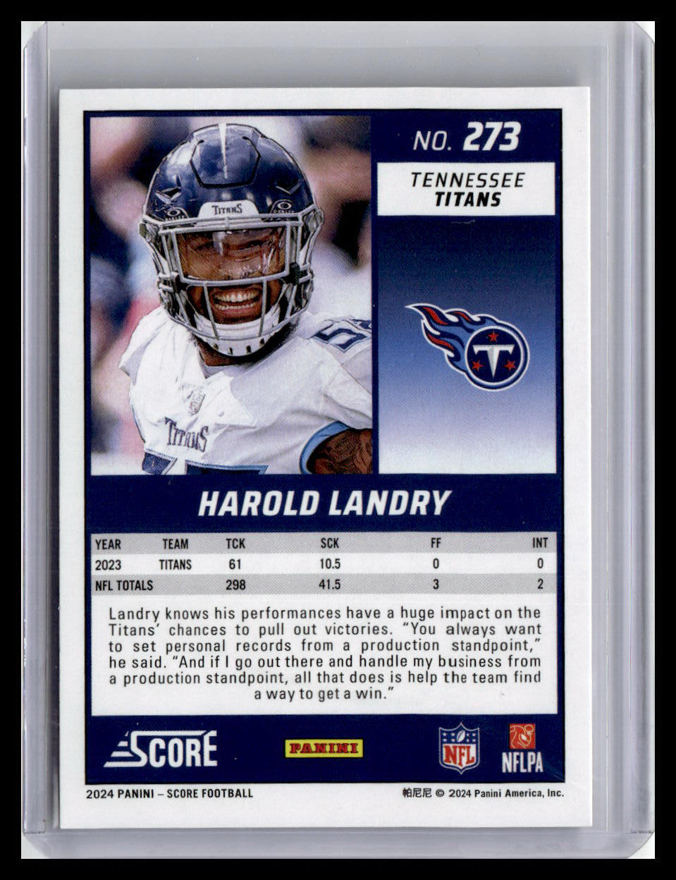2024 Score #273 Harold Landry