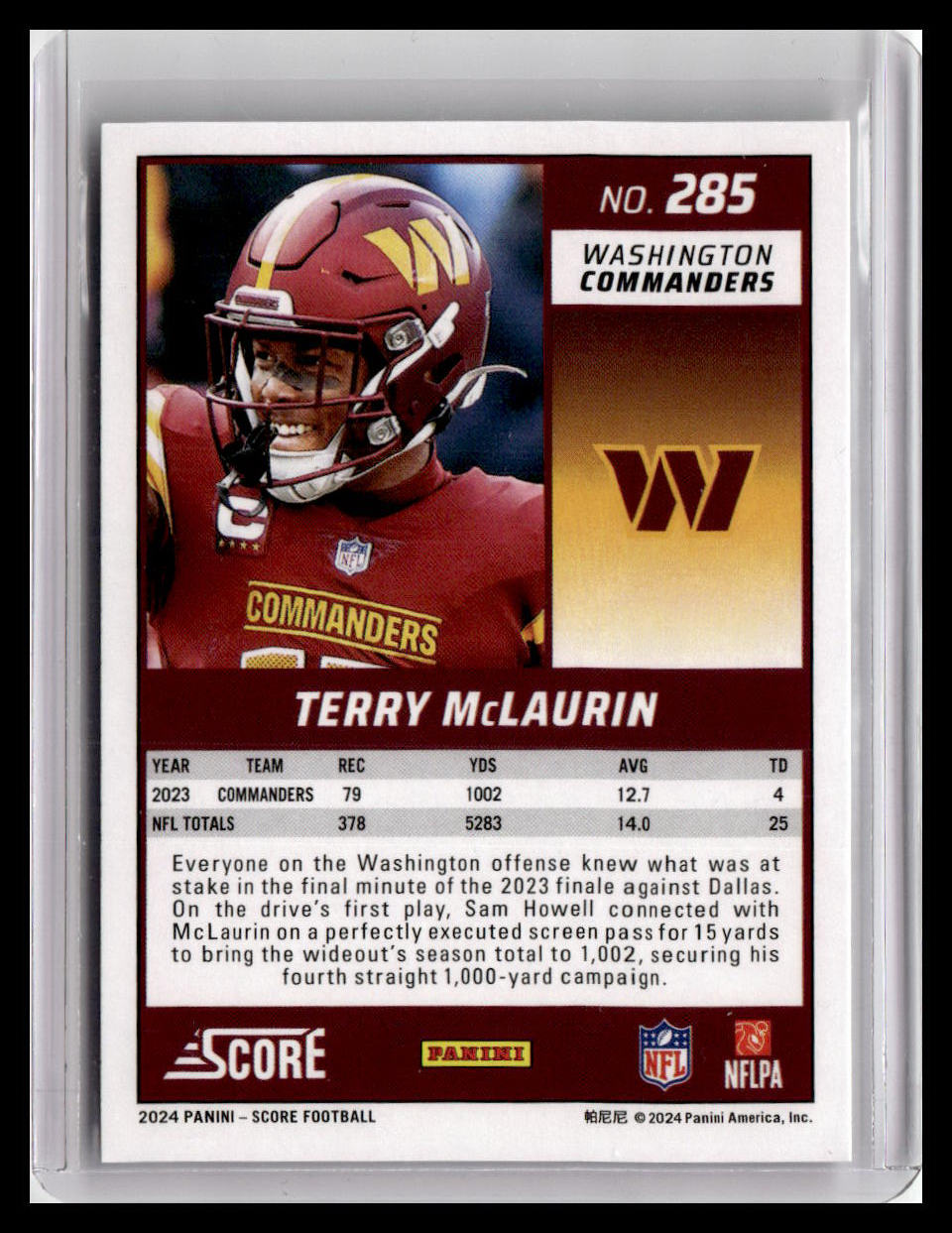 2024 Score #285 Terry McLaurin