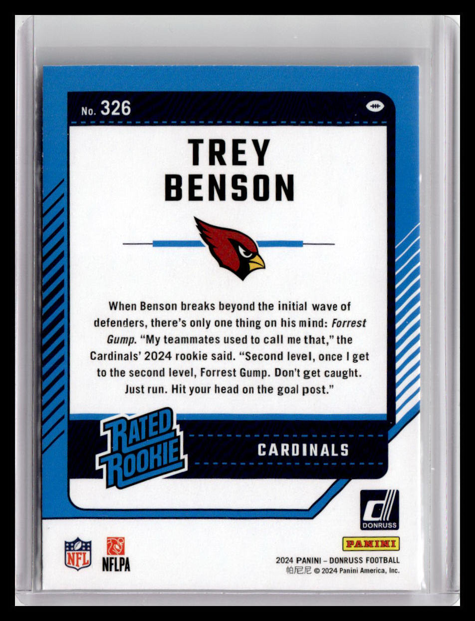 2024 Donruss #326 Trey Benson Rated Rookie
