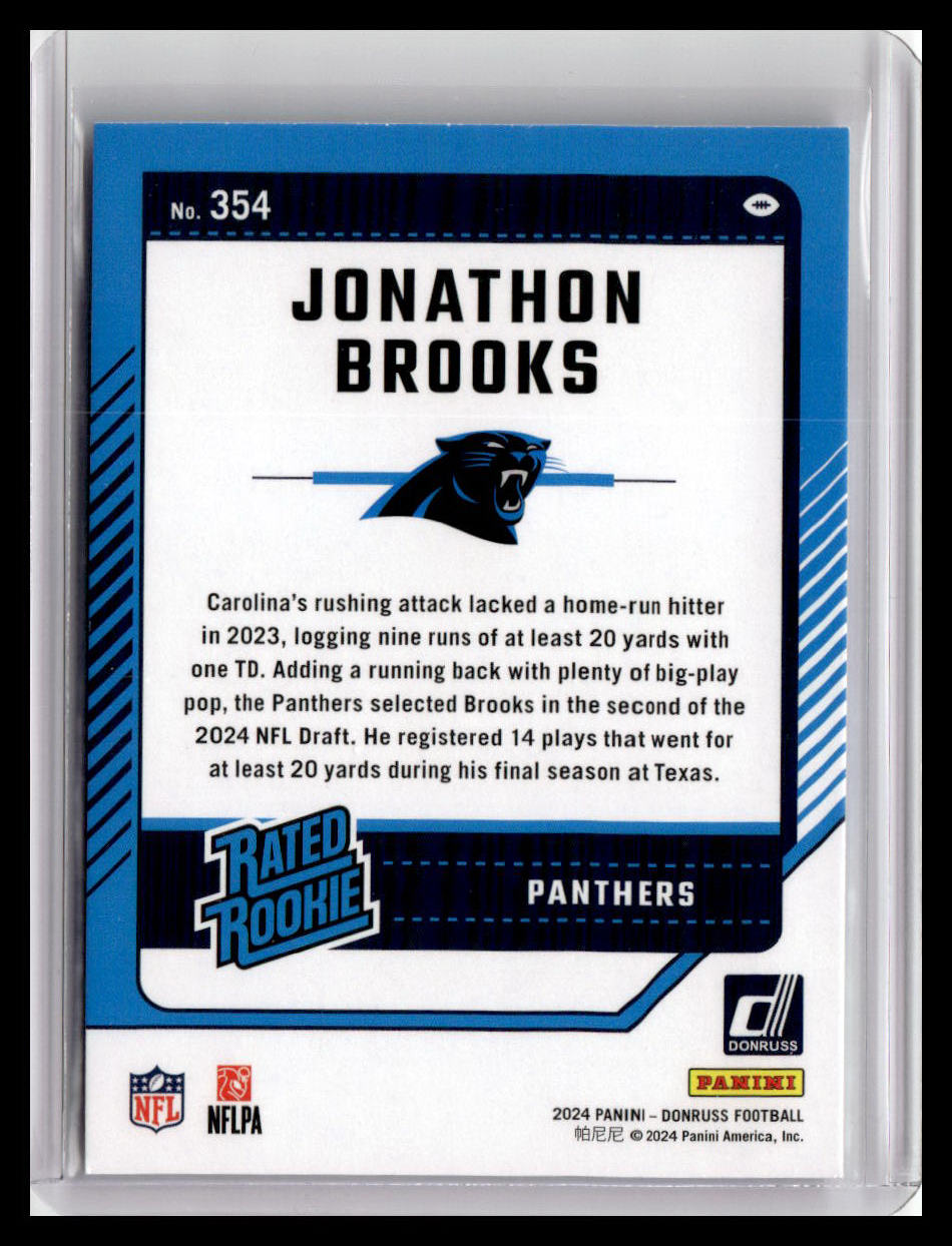 2024 Donruss #354 Jonathon Brooks Rated Rookie
