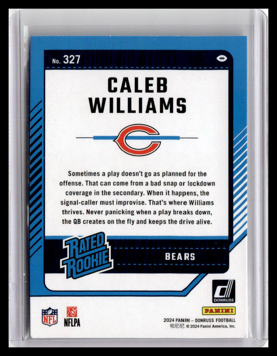 2024 Donruss #327 Caleb Williams Rated Rookie
