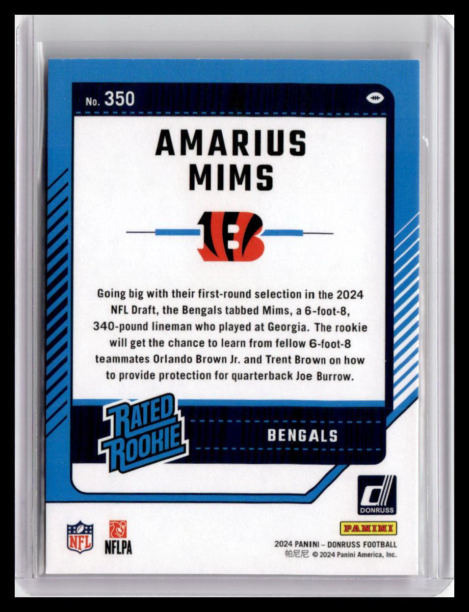 2024 Donruss #350 Amarius Mims Rated Rookie