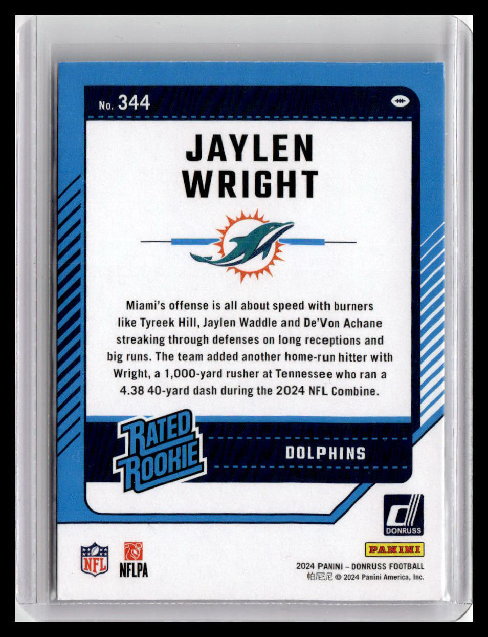 2024 Donruss #344 Jaylen Wright Rated Rookie