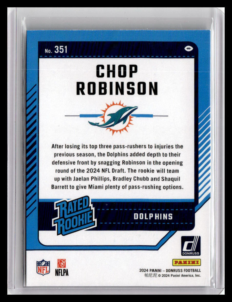 2024 Donruss #351 Chop Robinson Press Proof Green
