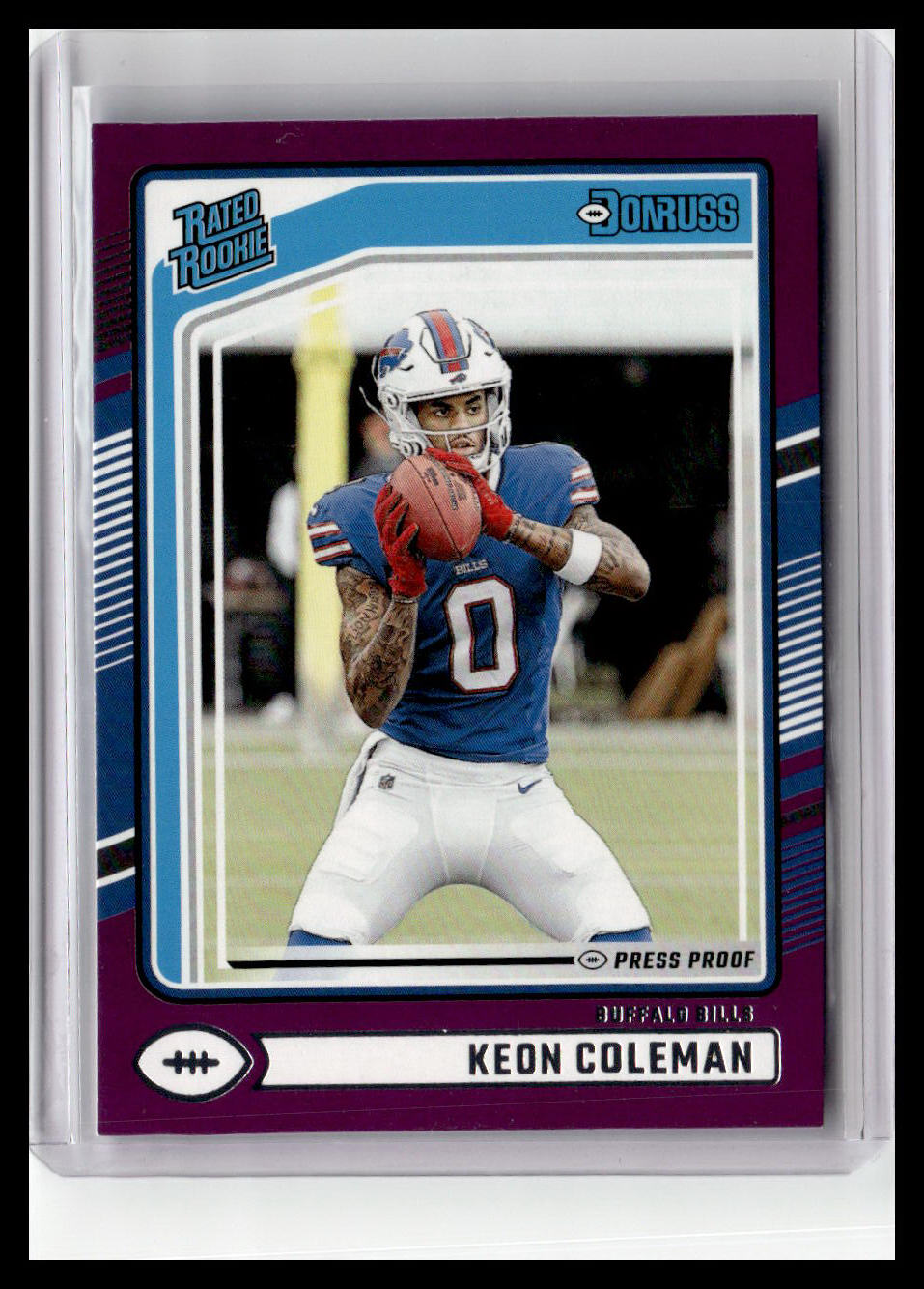 2024 Donruss #358 Keon Coleman Purple Press Proof Rated Rookie