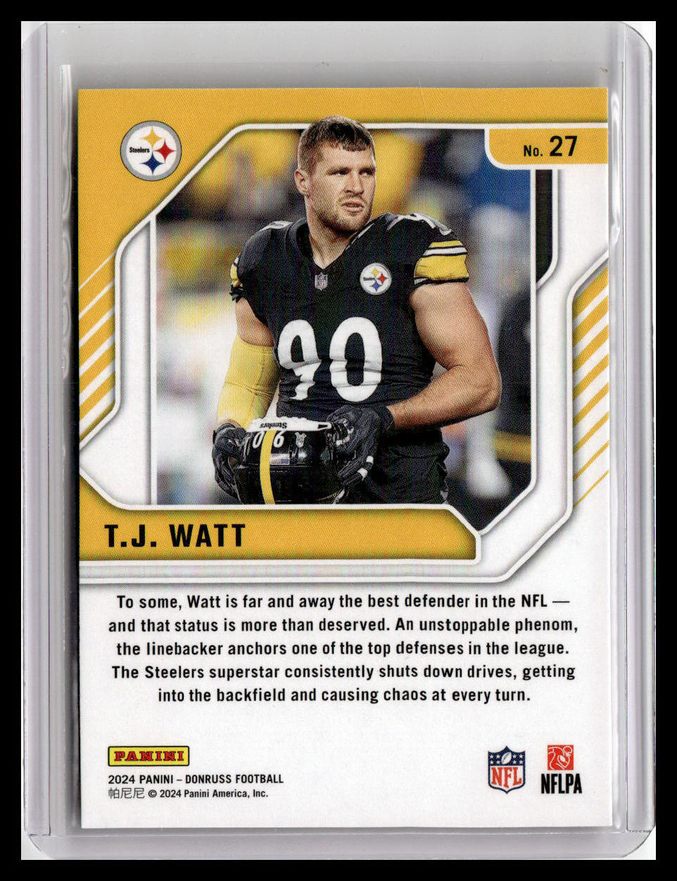 2024 Donruss #27 T.J. Watt The Elite Series