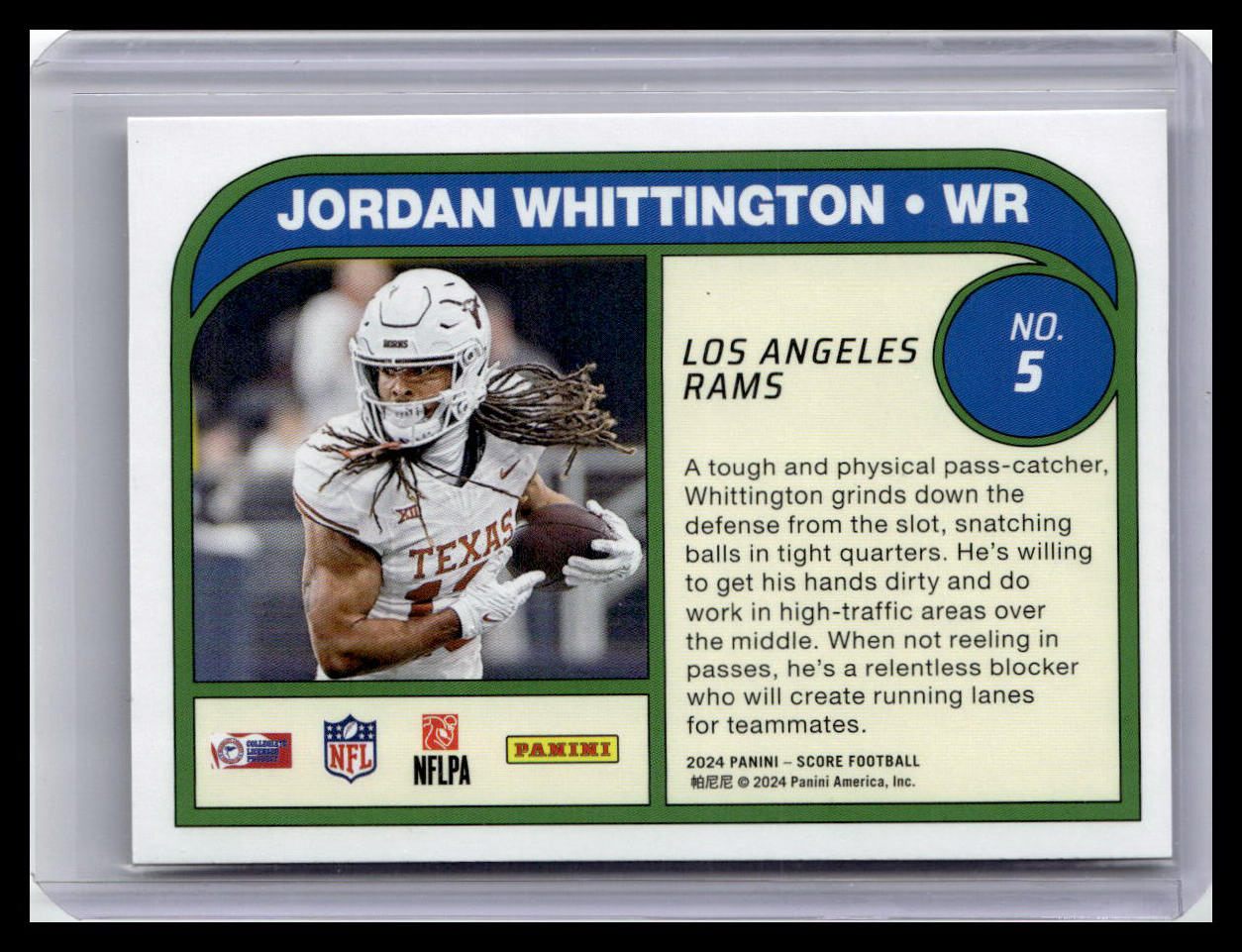 2024 Score #5 Jordan Whittington (RC) Protential