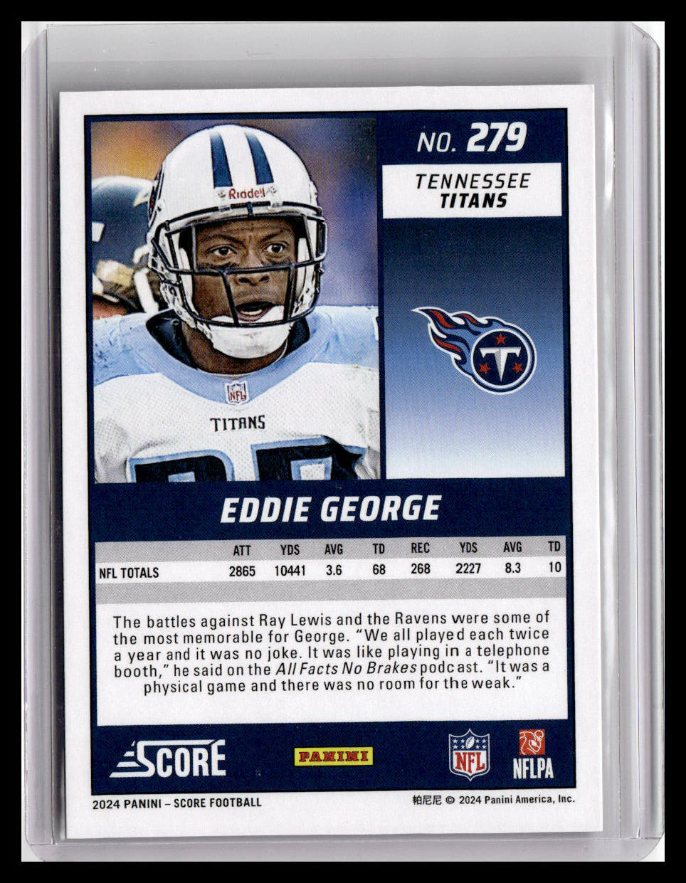 2024 Score #279 Eddie George Purple
