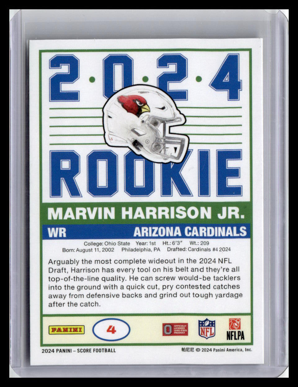 2024 Score #4 Marvin Harrison Jr. 35th Anniversary Rookies