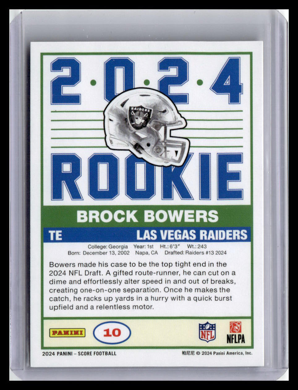 2024 Score #10 Brock Bowers 35th Anniversary Rookies