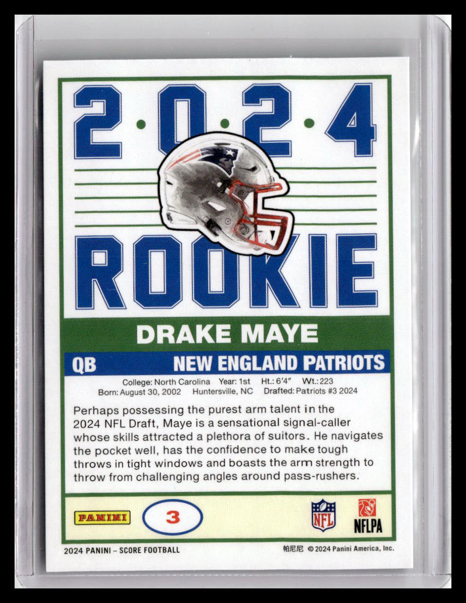 2024 Score #3 Drake Maye 35th Anniversary Rookies