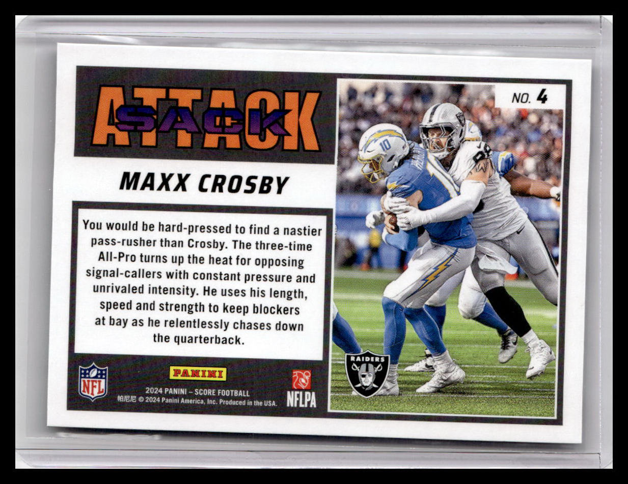 2024 Score #4 Maxx Crosby Sack Attack Purple