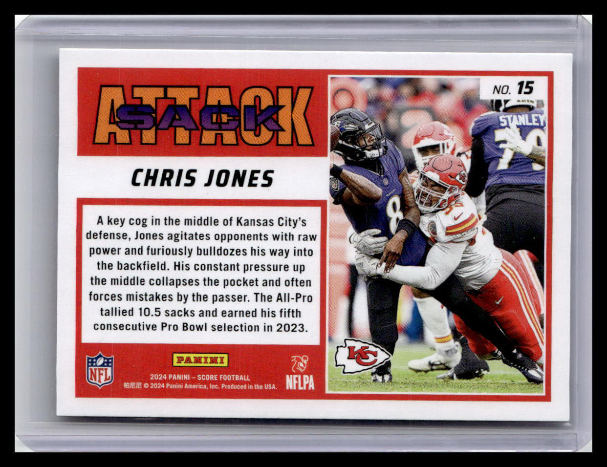 2024 Score #15 Chris Jones Sack Attack Purple