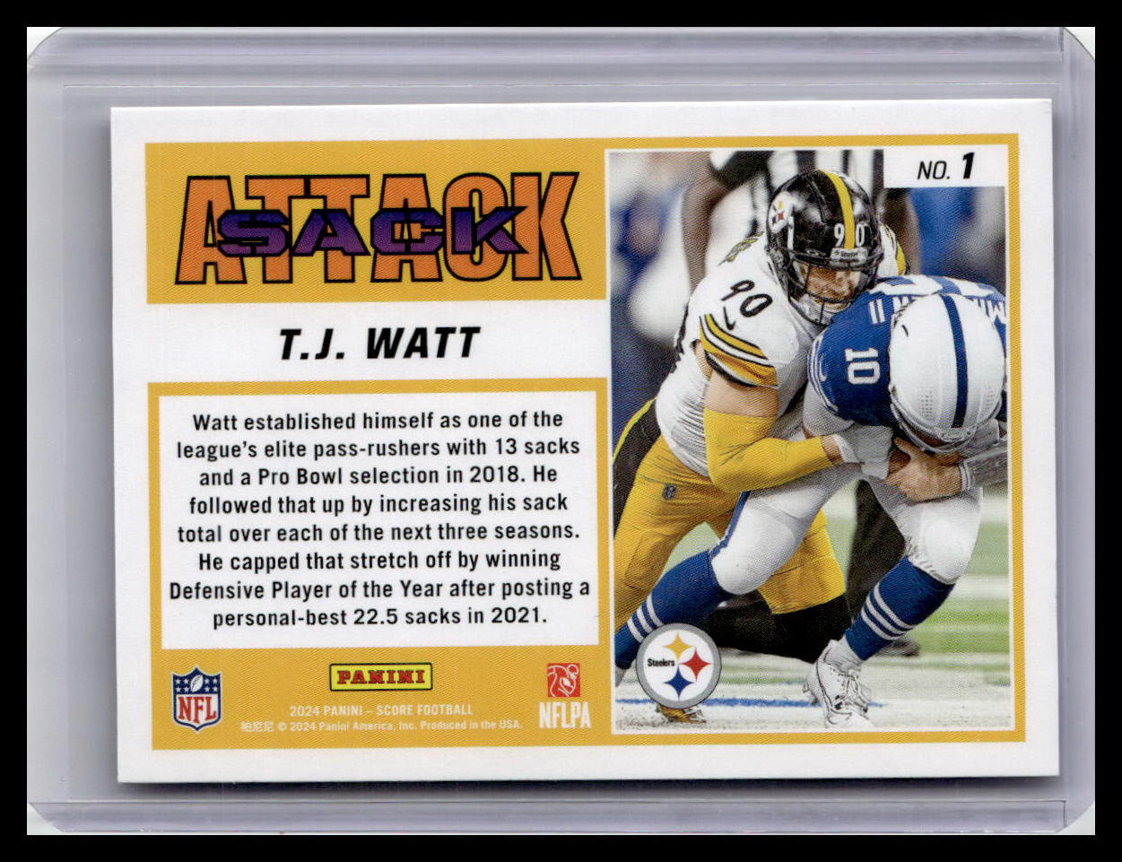 2024 Score #1 T.J. Watt Sack Attack Purple