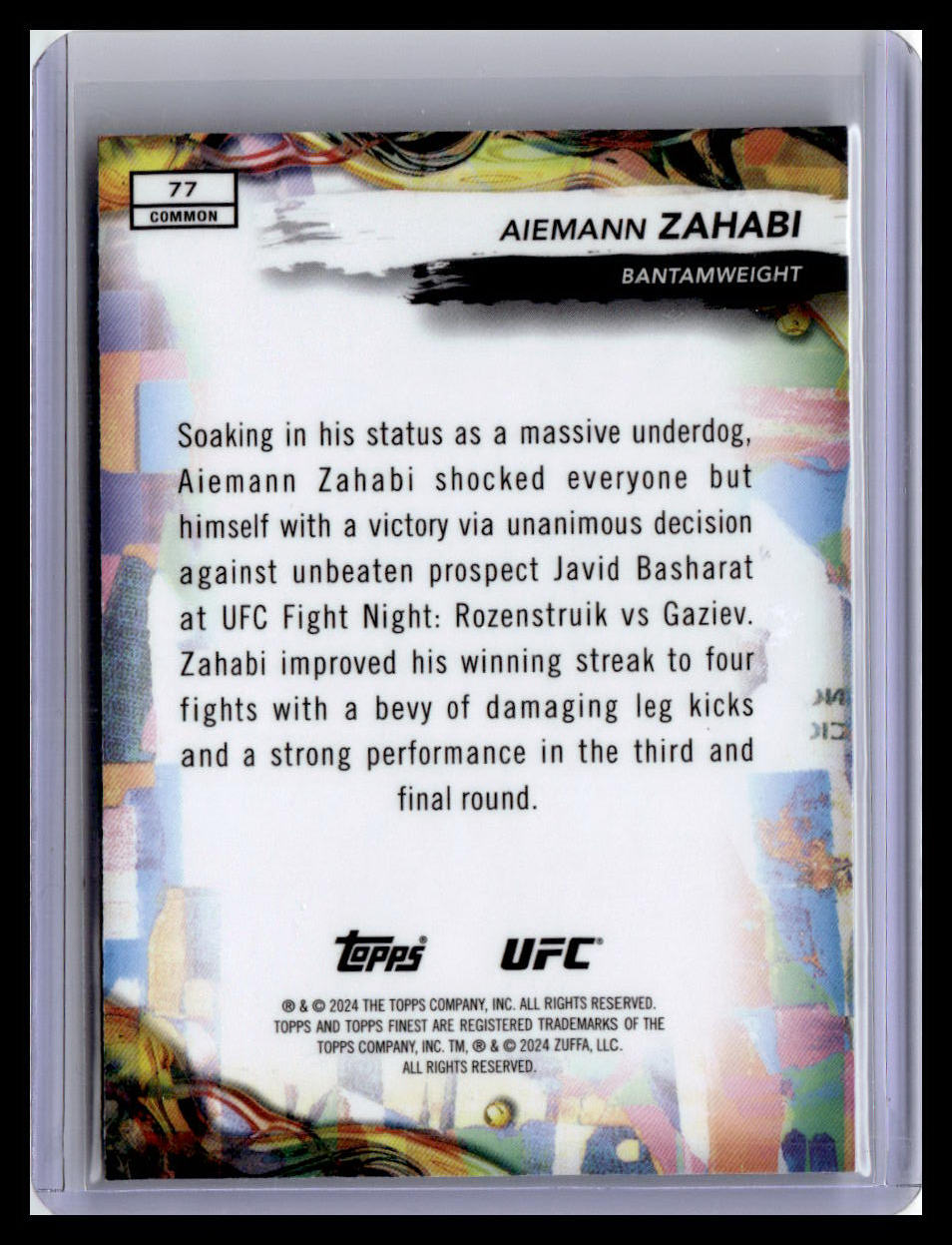 2024 Topps Finest UFC #77 Aiemann Zahabi