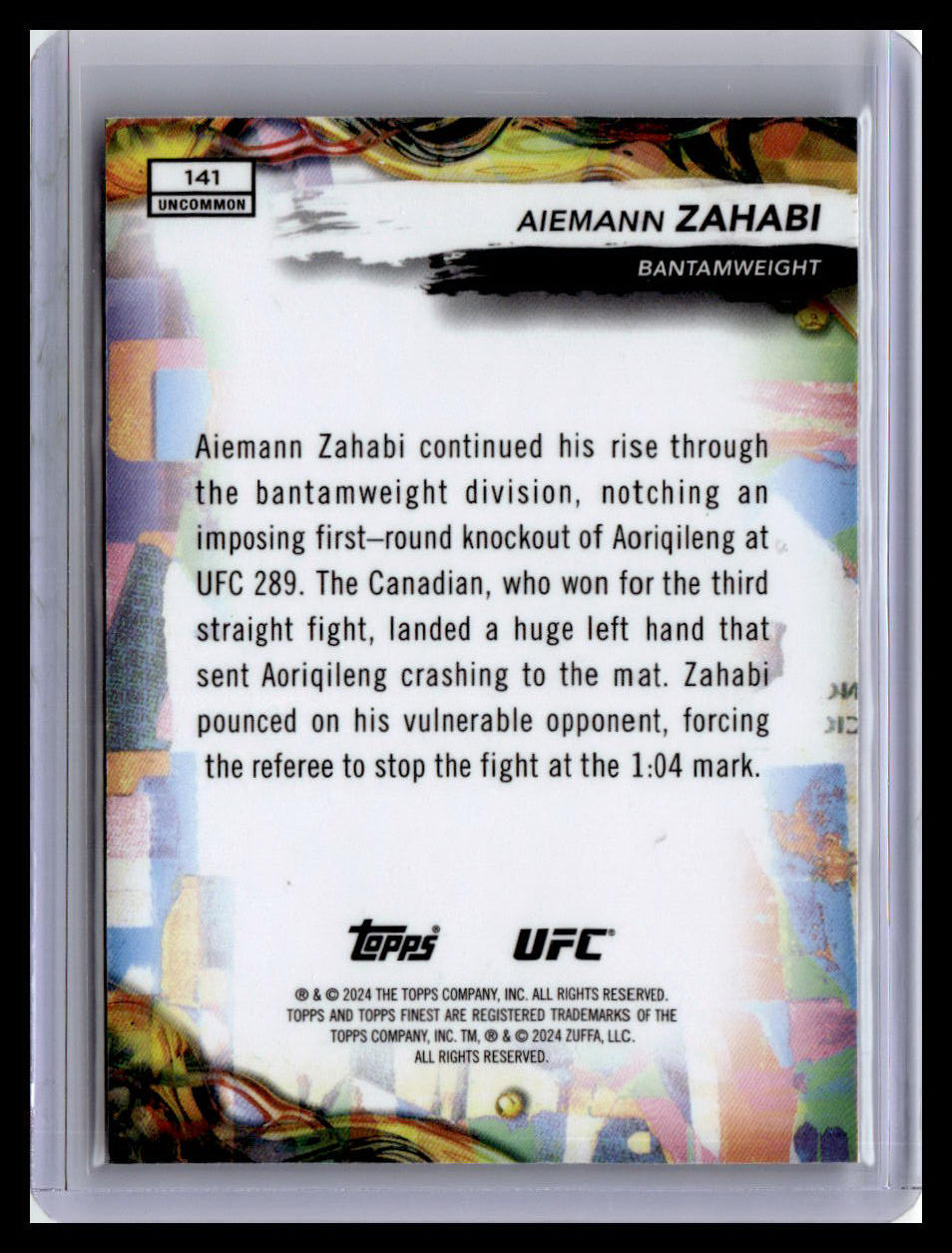 2024 Topps Finest UFC #141 Aiemann Zahabi