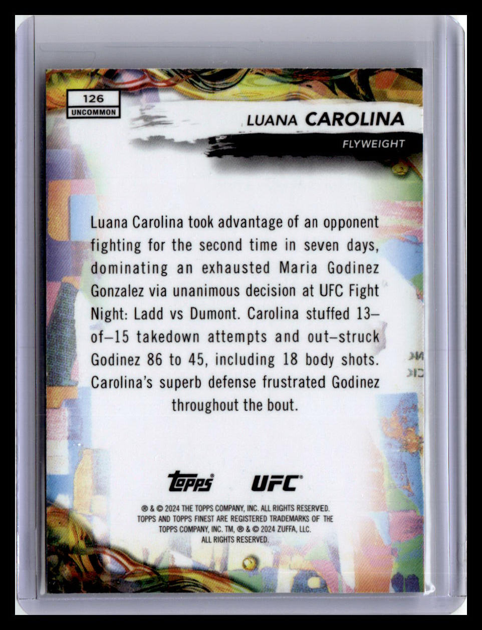 2024 Topps Finest UFC #126 Luana Carolina (RC)