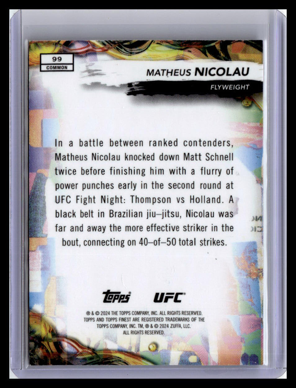2024 Topps Finest UFC #99 Matheus Nicolau