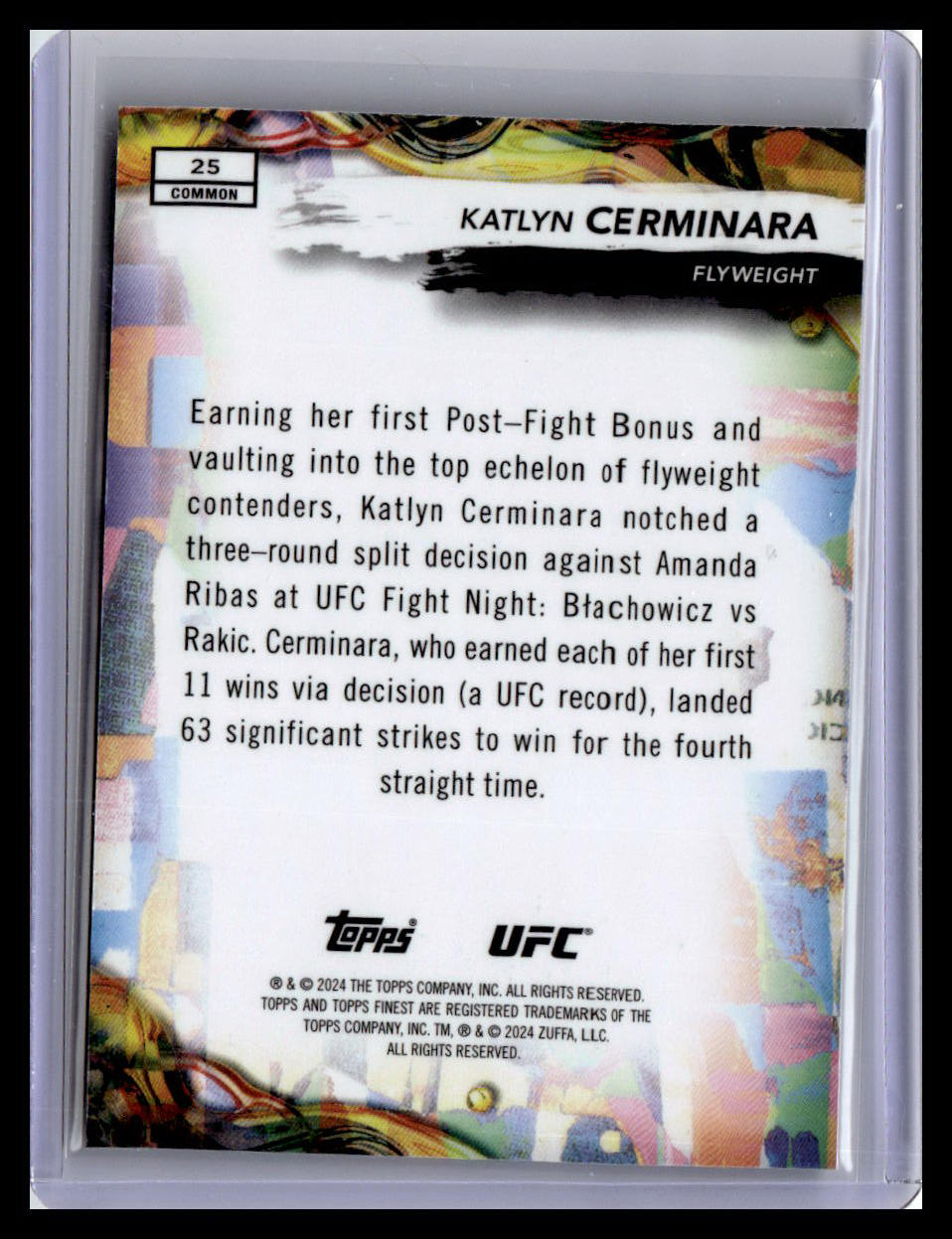 2024 Topps Finest UFC #25 Katlyn Cerminara