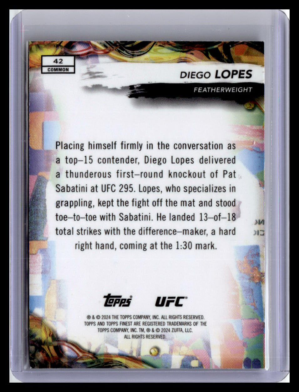 2024 Topps Finest UFC #42 Diego Lopes (RC)