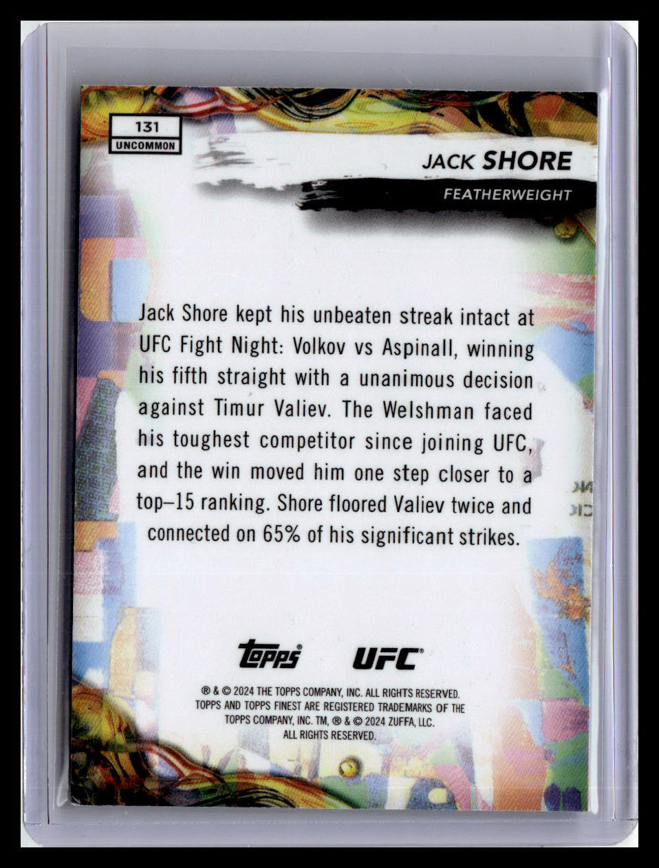 2024 Topps Finest UFC #131 Jack Shore